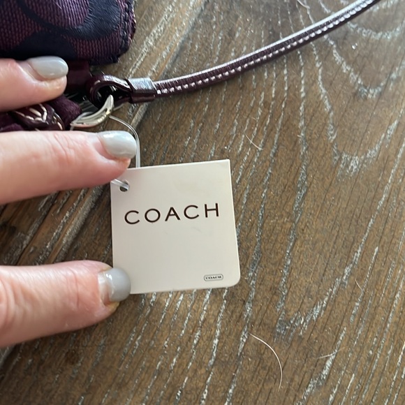 Canvas and suede coach wristlet - Picture 4 of 5